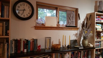 walnut shelving Jon made and installed this week