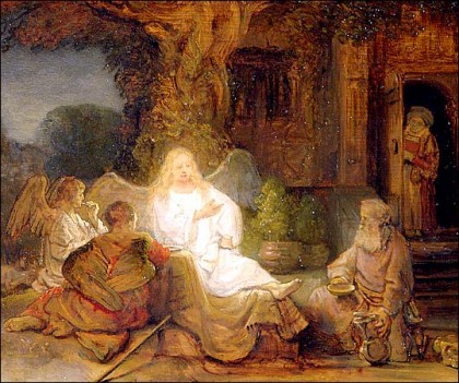 Abraham_Serving_the_Three_Angels Rembrandt_