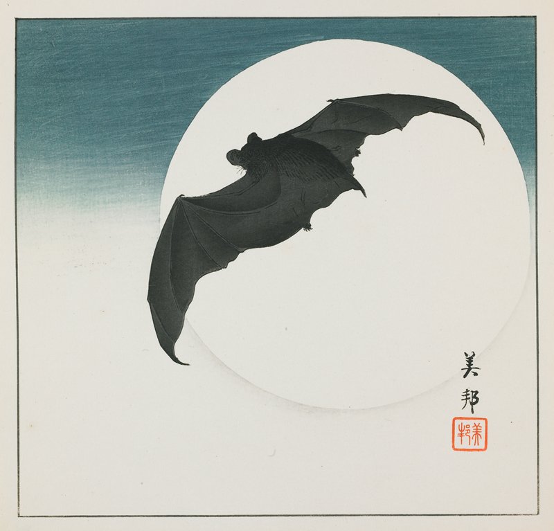 Bat and Moon, 1930s Takahashi Bihō. MIA