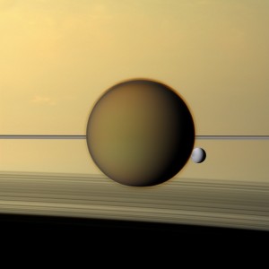 Titan   Titan is the only other body in the solar system with liquid on its surface. It has hydrocarbon lakes and seas, shores and rivers, and seasonal rainfall like on Earth