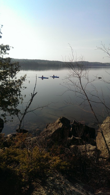 Two early morning kayakers